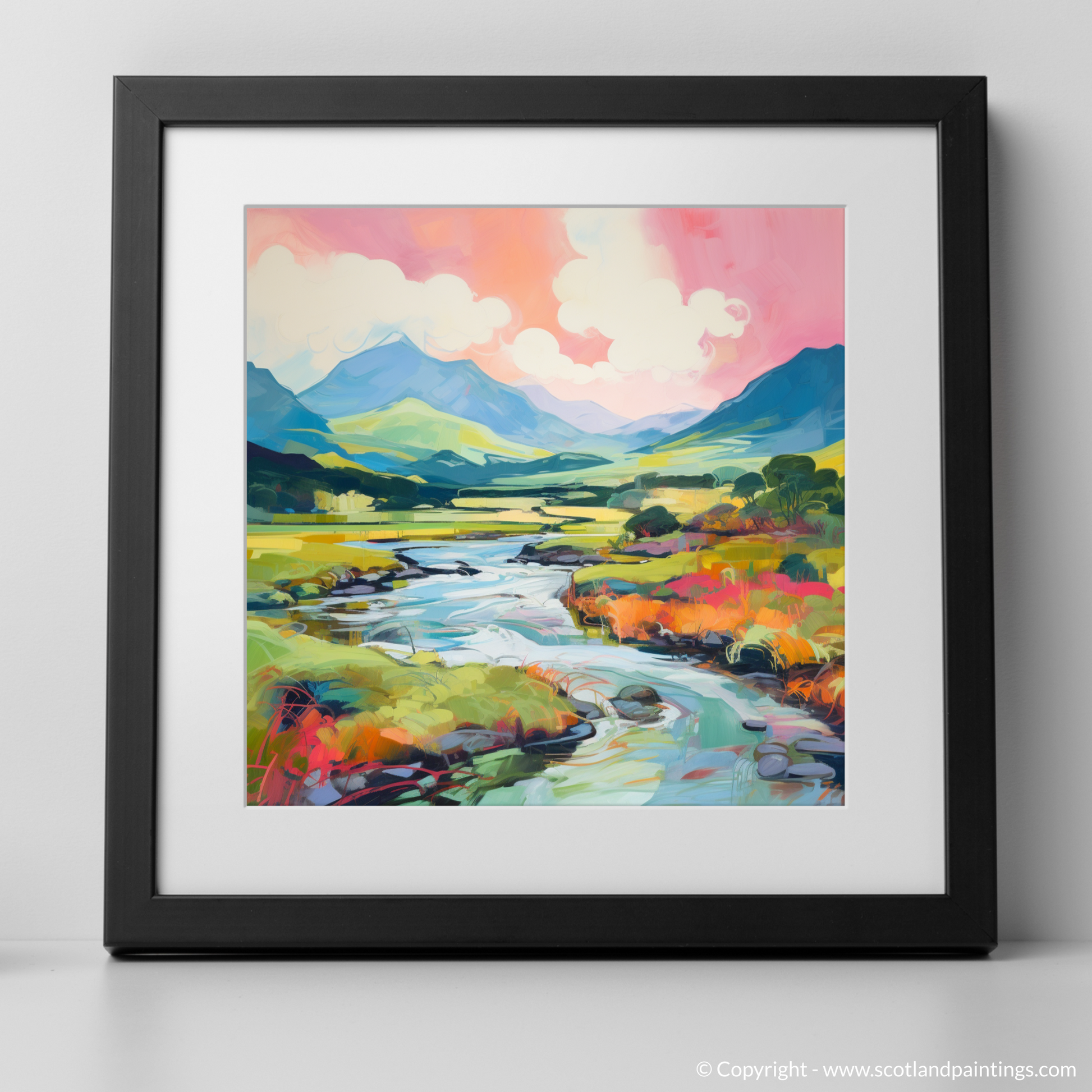 Art Print of Glen Sannox, Isle of Arran in summer with a black frame