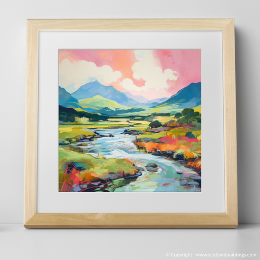 Art Print of Glen Sannox, Isle of Arran in summer with a natural frame