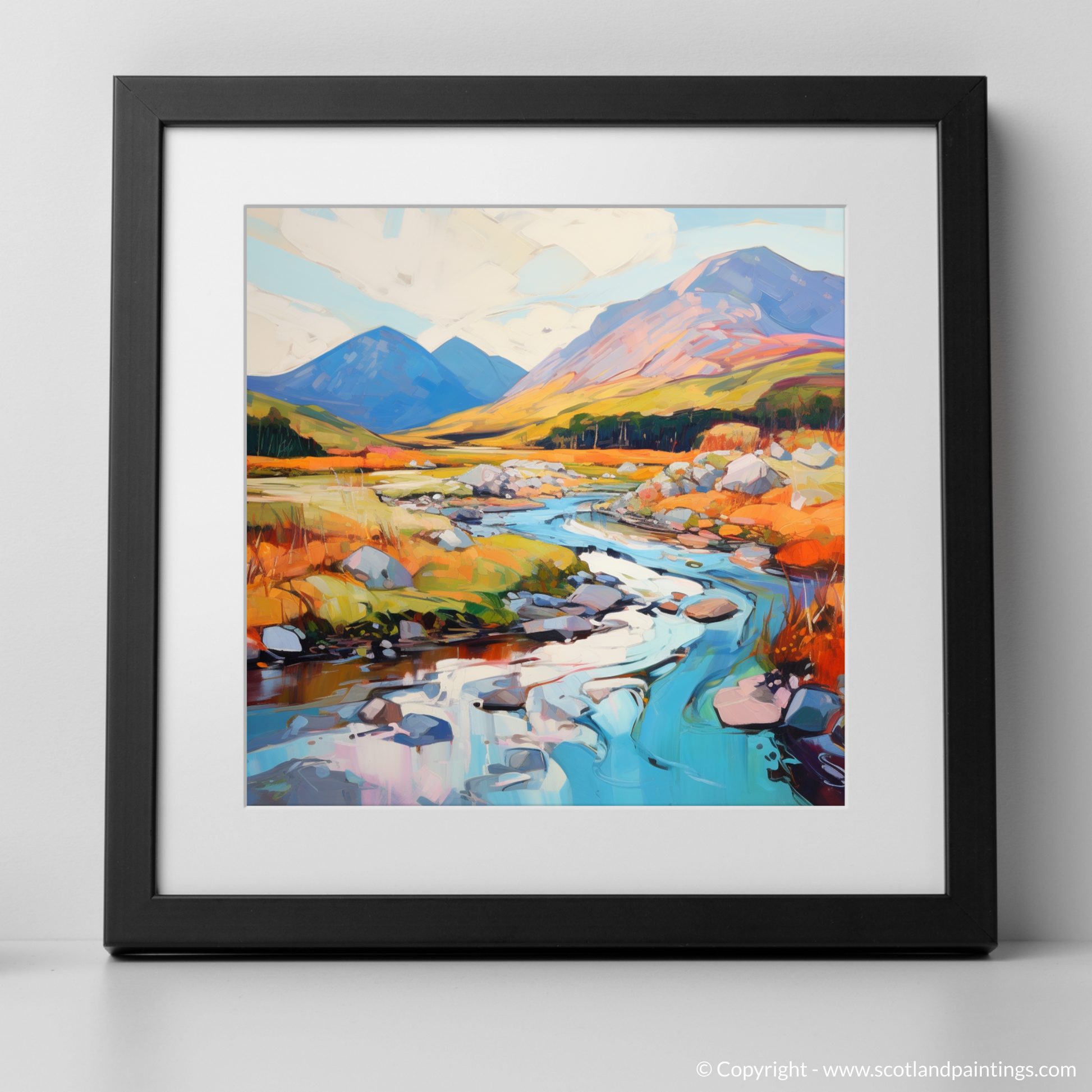 Art Print of Glen Sannox, Isle of Arran in summer with a black frame