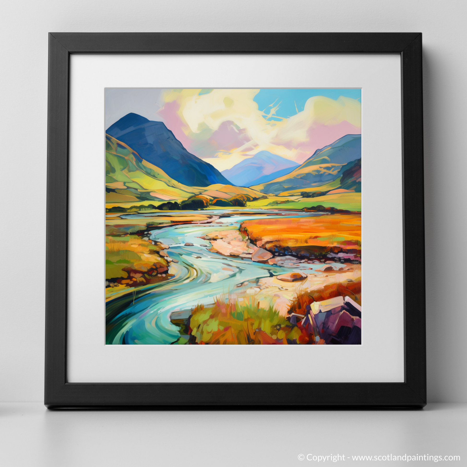 Art Print of Glen Sannox, Isle of Arran in summer with a black frame