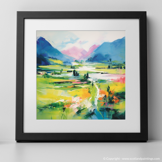 Art Print of Glenfinnan, Highlands in summer with a black frame