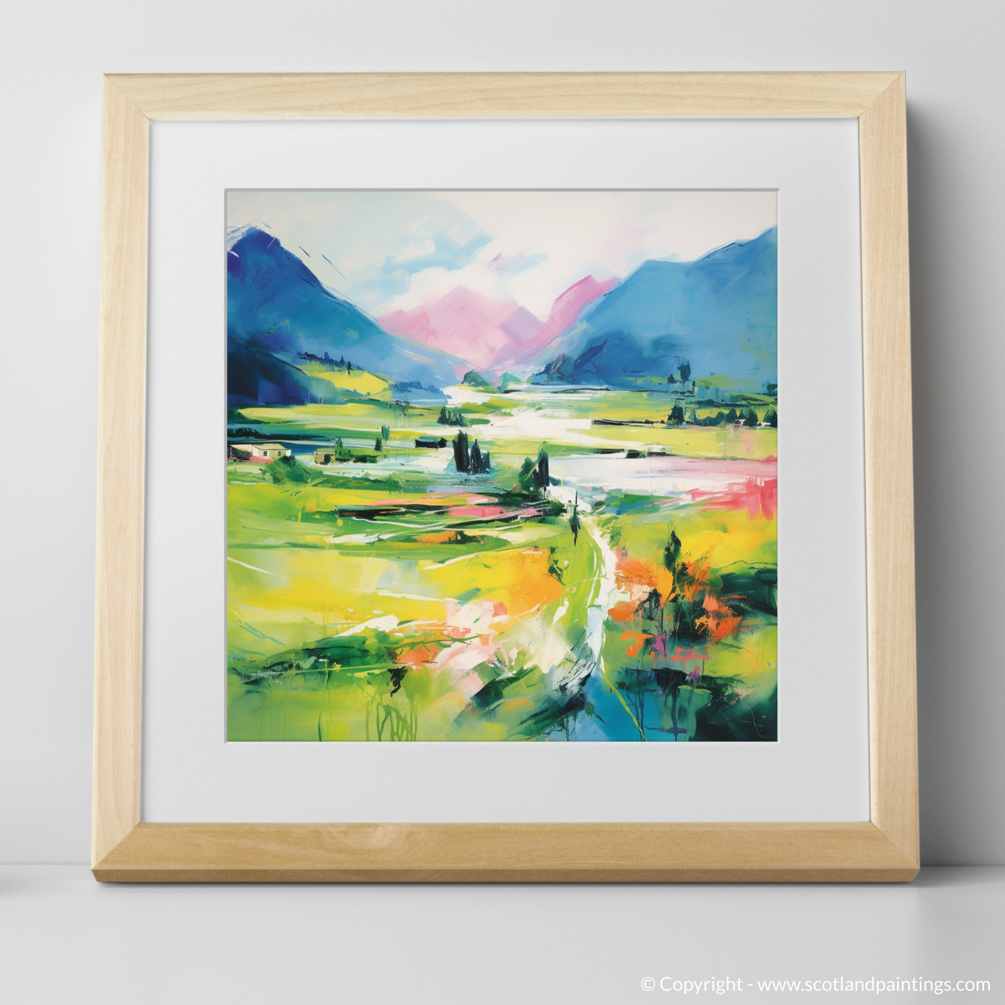 Art Print of Glenfinnan, Highlands in summer with a natural frame