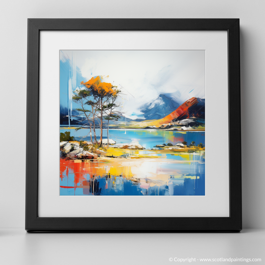 Art Print of Loch Maree, Wester Ross in summer with a black frame