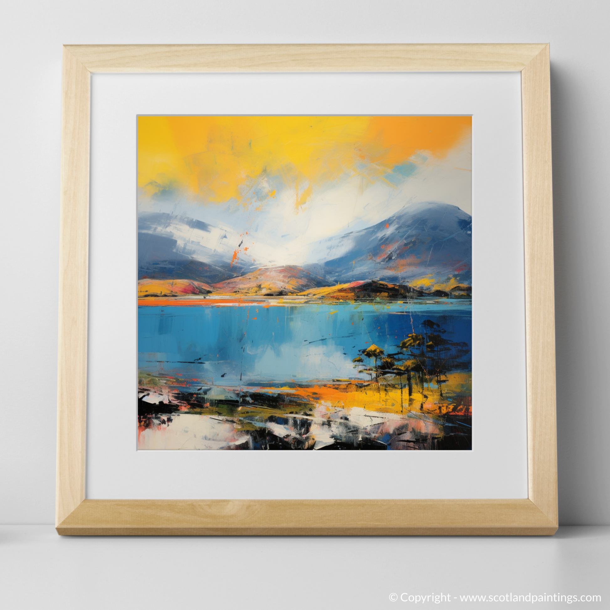 Art Print of Loch Maree, Wester Ross in summer with a natural frame