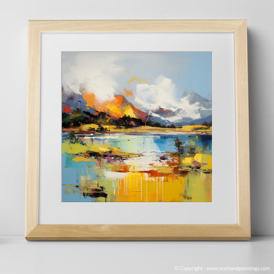 Art Print of Loch Maree, Wester Ross in summer with a natural frame