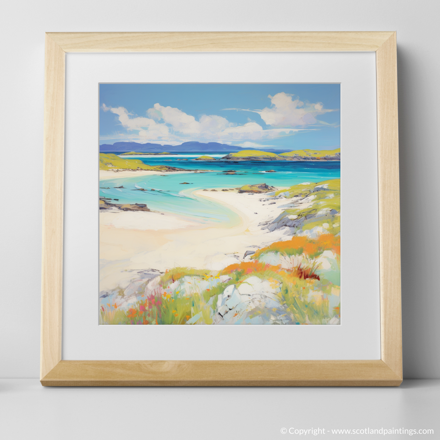 Art Print of Mellon Udrigle Beach, Wester Ross in summer with a natural frame