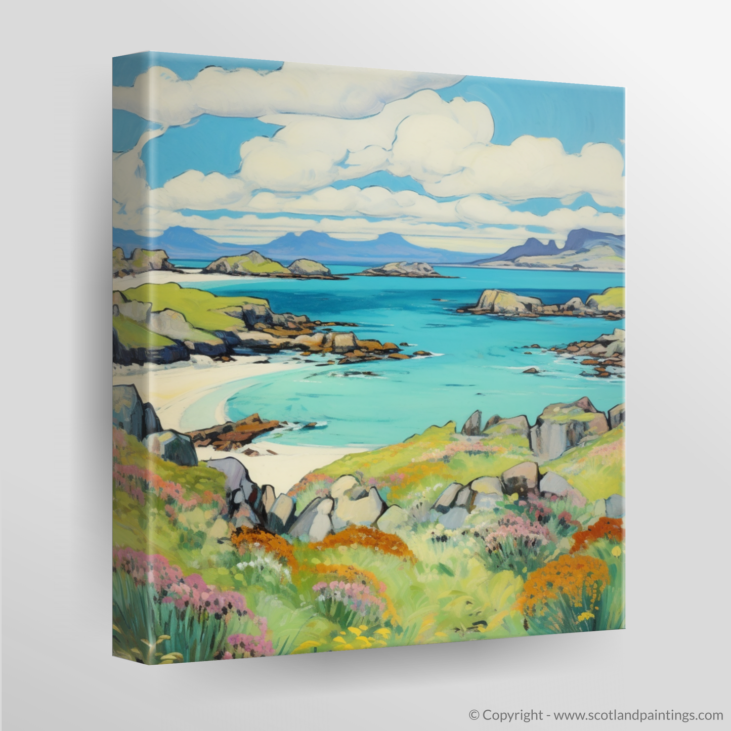 Canvas Print of Isle of Skyes smaller isles, Inner Hebrides in summer