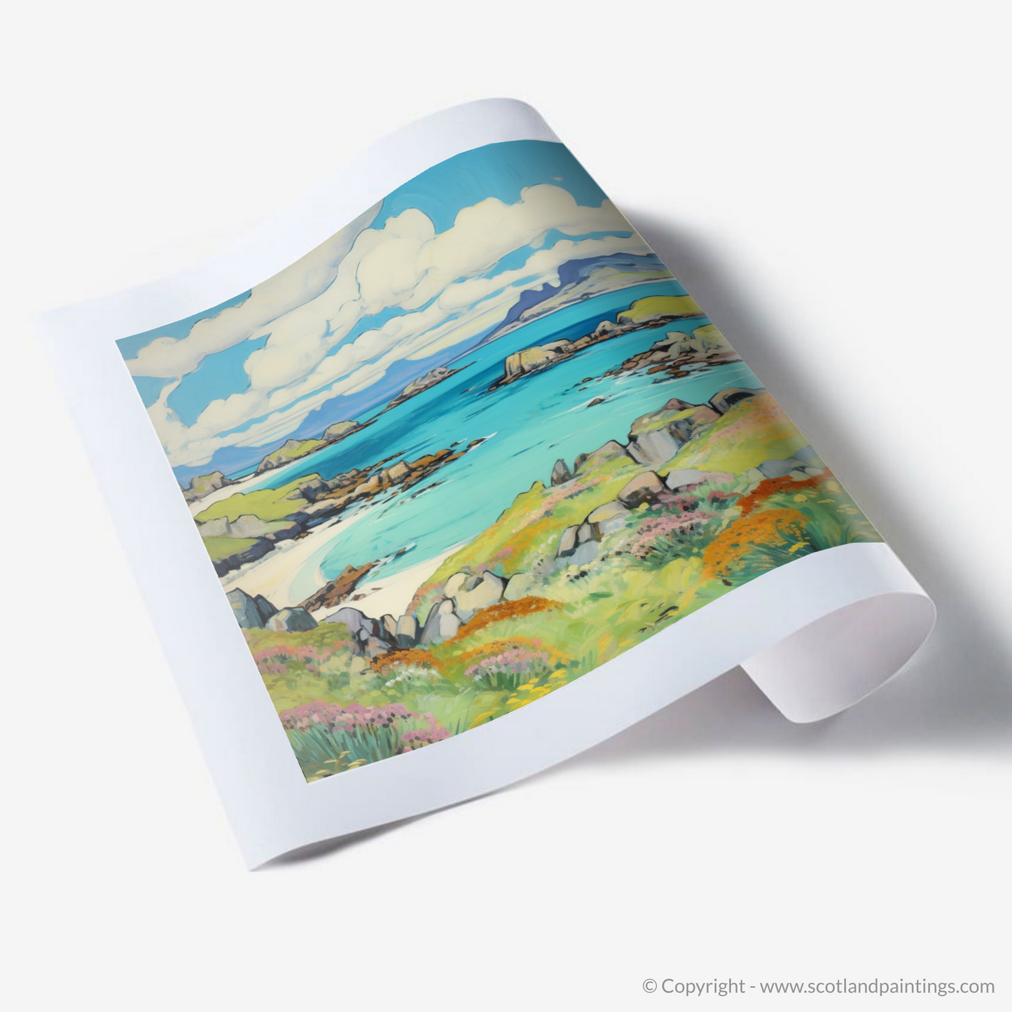 Art Print of Isle of Skyes smaller isles, Inner Hebrides in summer