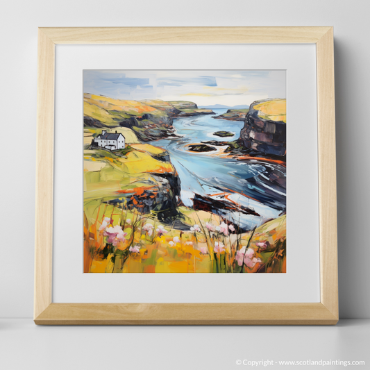 Art Print of Shetland, North of mainland Scotland in summer with a natural frame