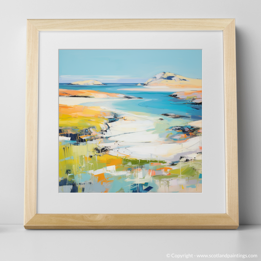 Art Print of Achmelvich Bay, Sutherland in summer with a natural frame