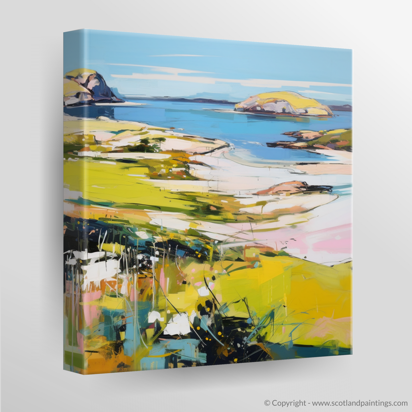 Painting and Art Print of Achmelvich Bay, Sutherland in summer. Achmelvich Bay Summer Symphony.