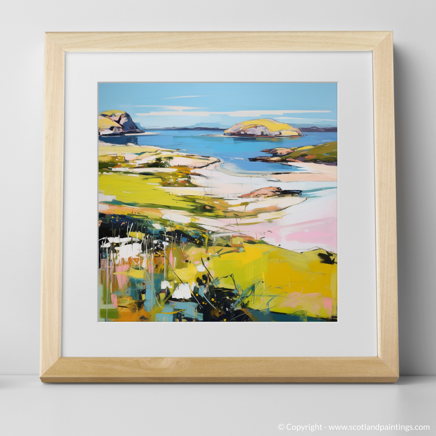 Painting and Art Print of Achmelvich Bay, Sutherland in summer. Achmelvich Bay Summer Symphony.