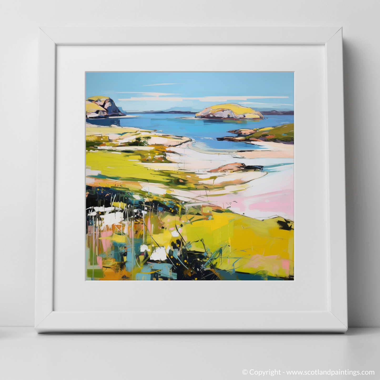 Painting and Art Print of Achmelvich Bay, Sutherland in summer. Achmelvich Bay Summer Symphony.