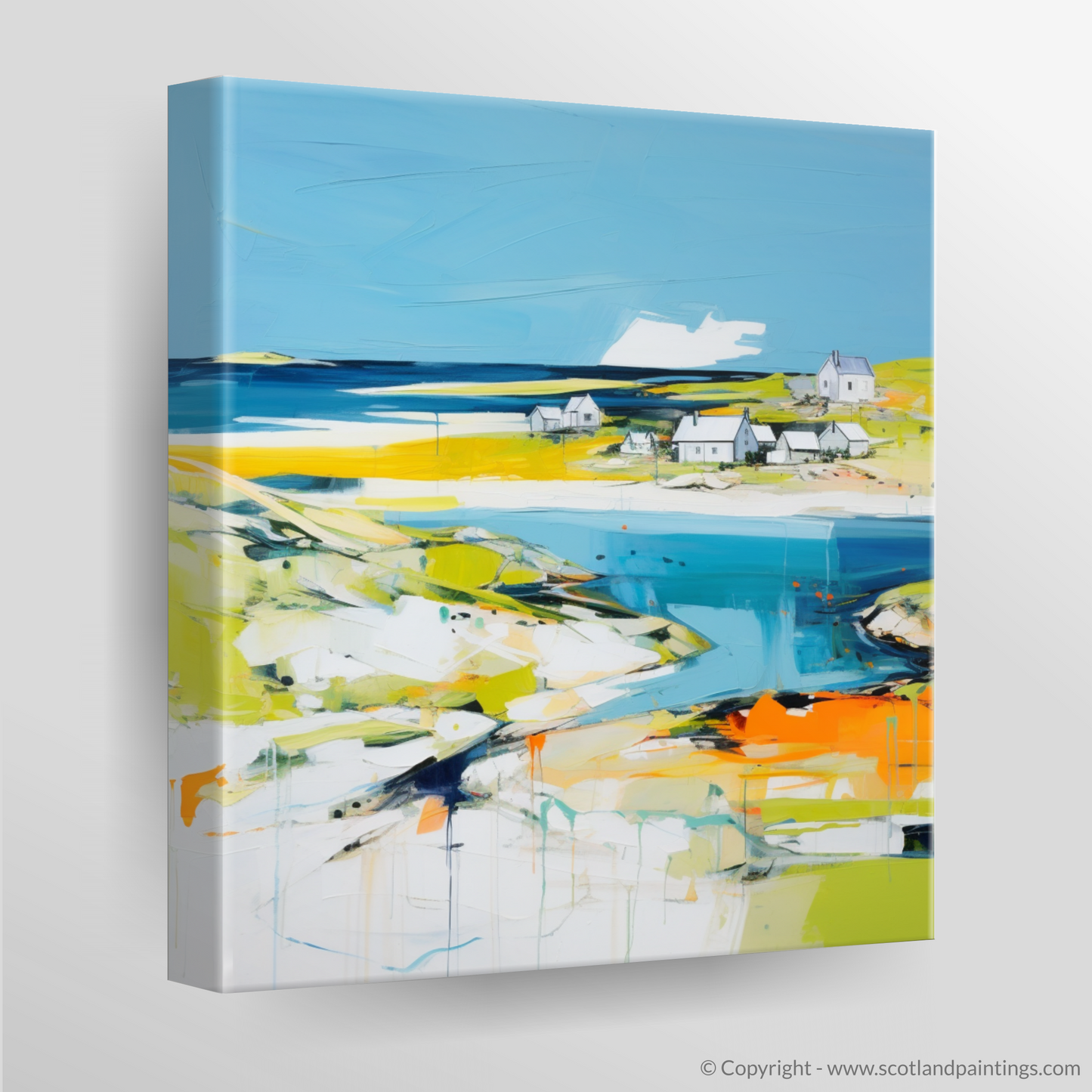 Painting and Art Print of Achmelvich Bay, Sutherland in summer. Achmelvich Bay Summer Bliss.