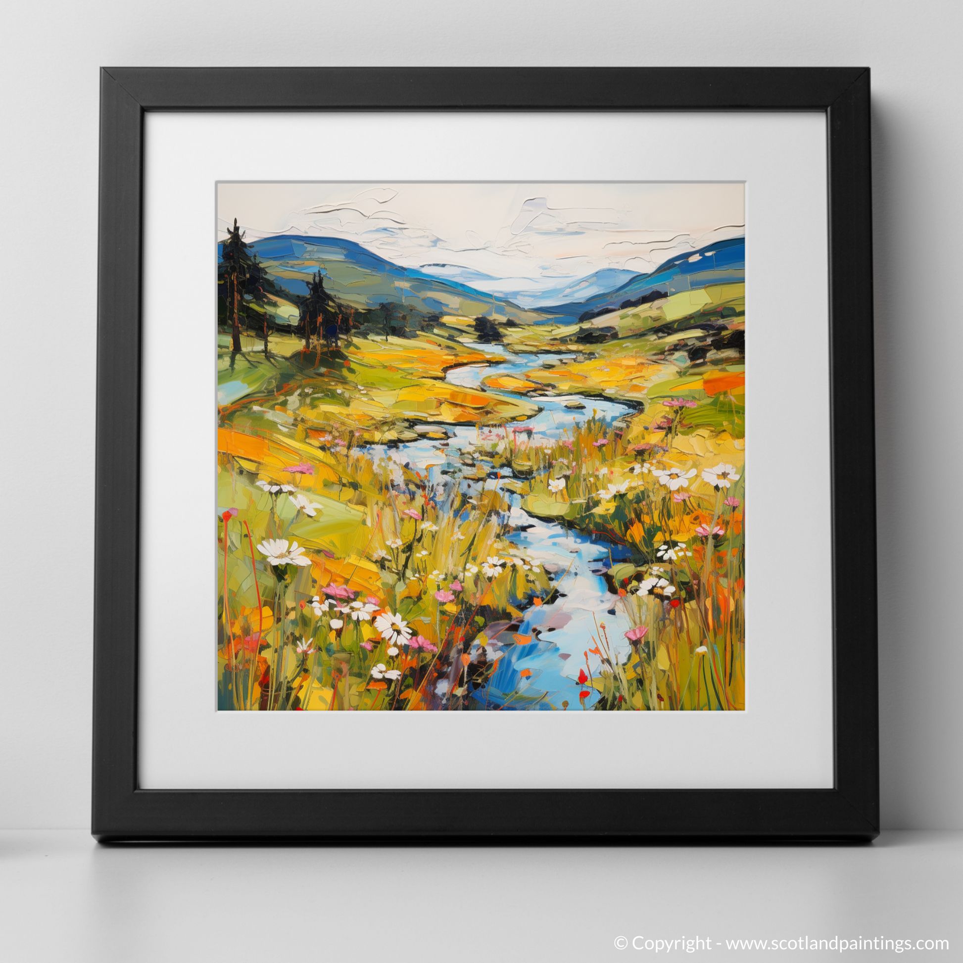 Art Print of Glen Rosa, Isle of Arran in summer with a black frame