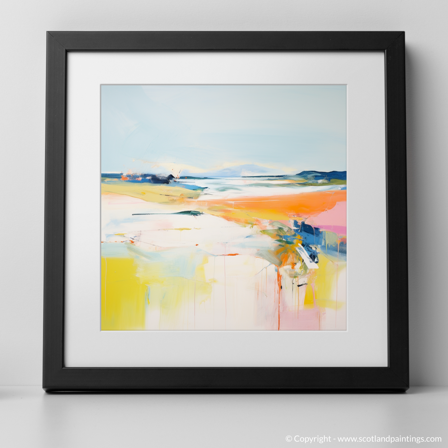 Art Print of Isle of Tiree, Inner Hebrides in summer with a black frame