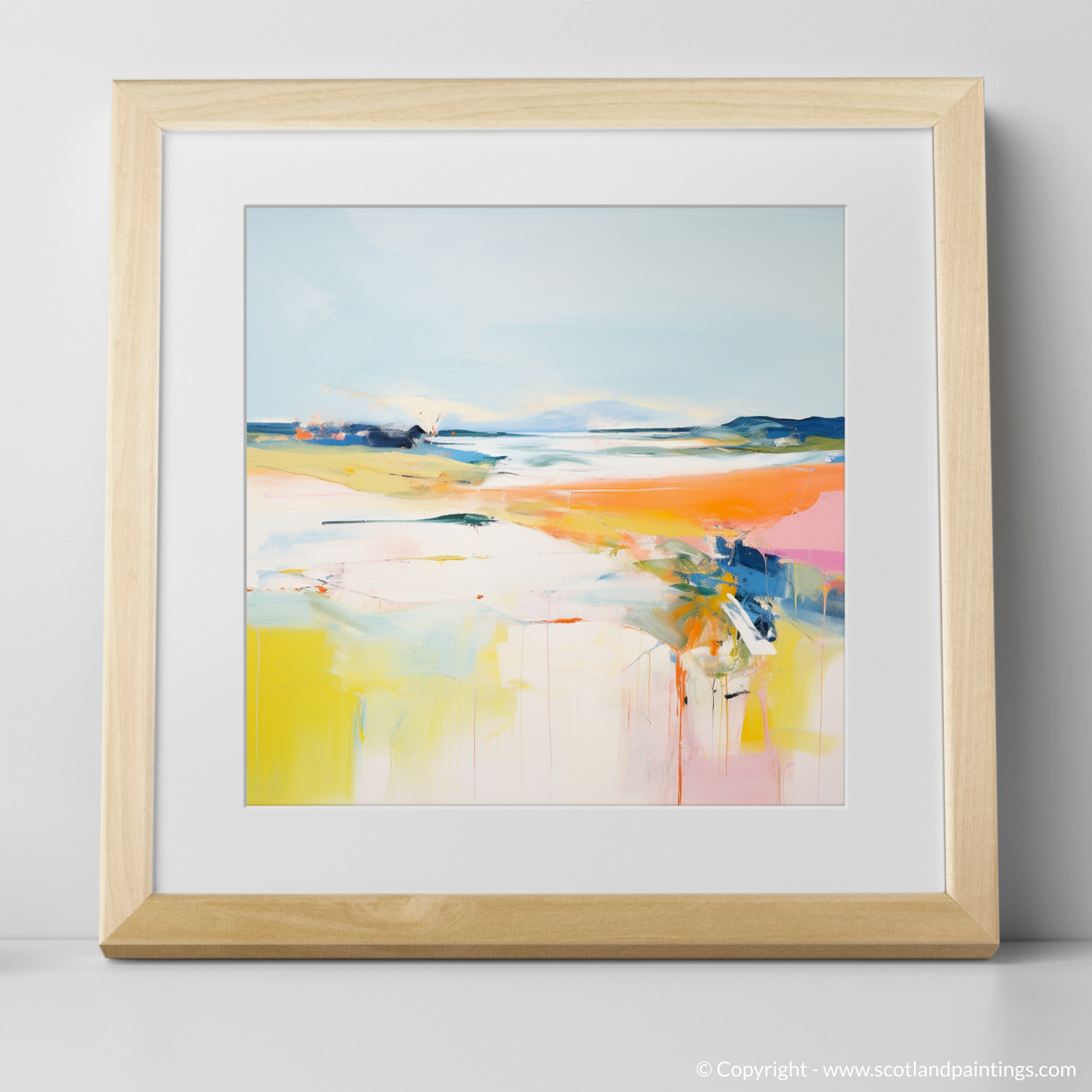 Art Print of Isle of Tiree, Inner Hebrides in summer with a natural frame