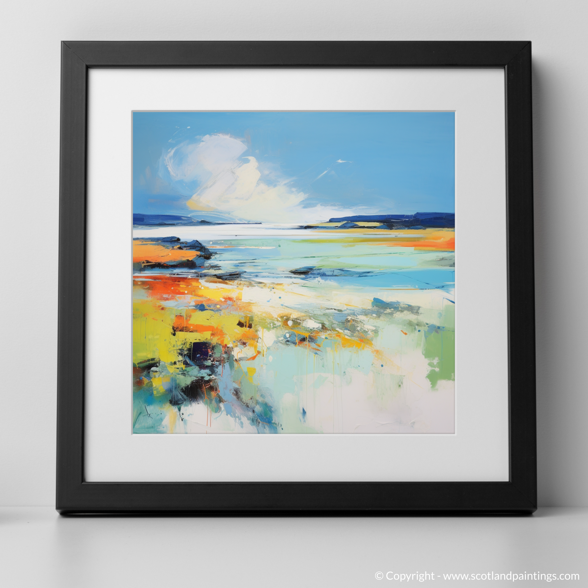 Art Print of Isle of Tiree, Inner Hebrides in summer with a black frame