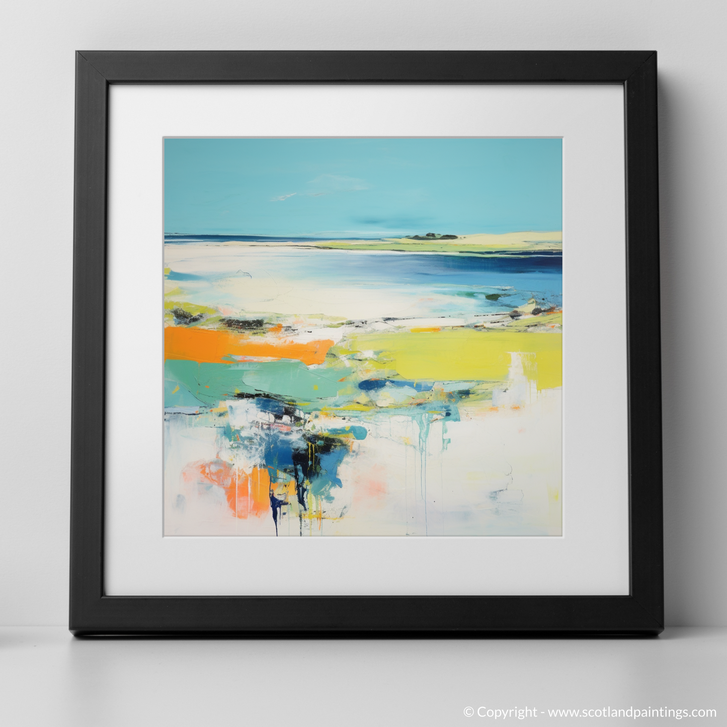 Art Print of Isle of Tiree, Inner Hebrides in summer with a black frame