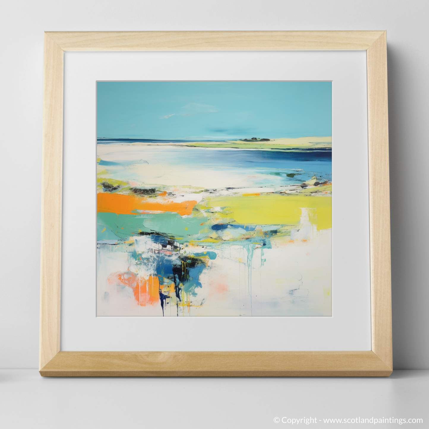 Art Print of Isle of Tiree, Inner Hebrides in summer with a natural frame