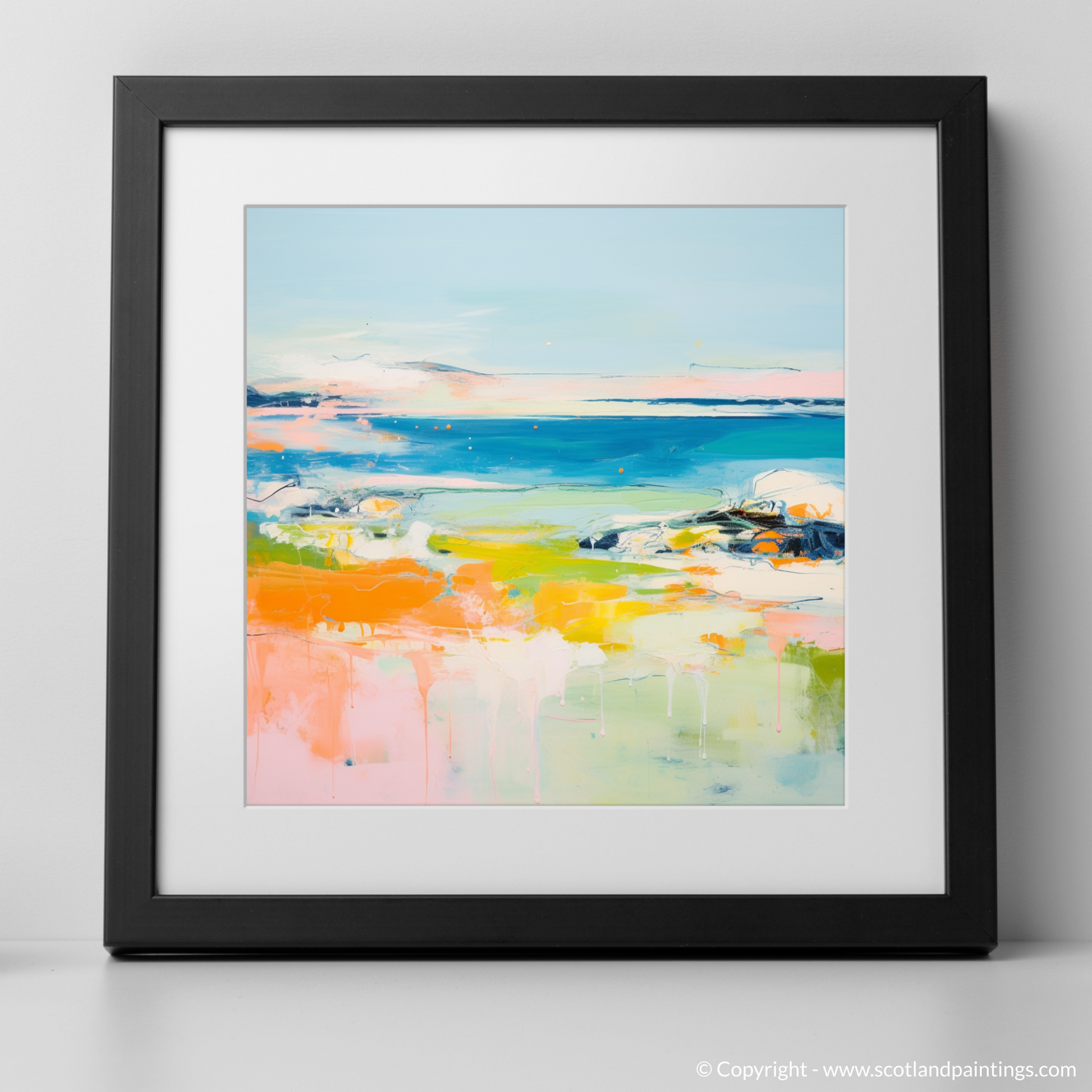 Art Print of Isle of Tiree, Inner Hebrides in summer with a black frame