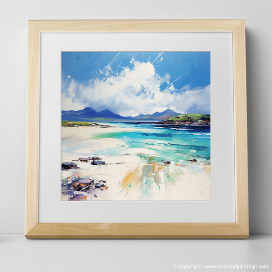 Art Print of Seilebost Beach, Isle of Harris in summer with a natural frame