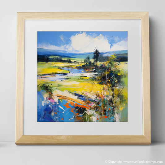 Art Print of Glendevon, Perth and Kinross in summer with a natural frame