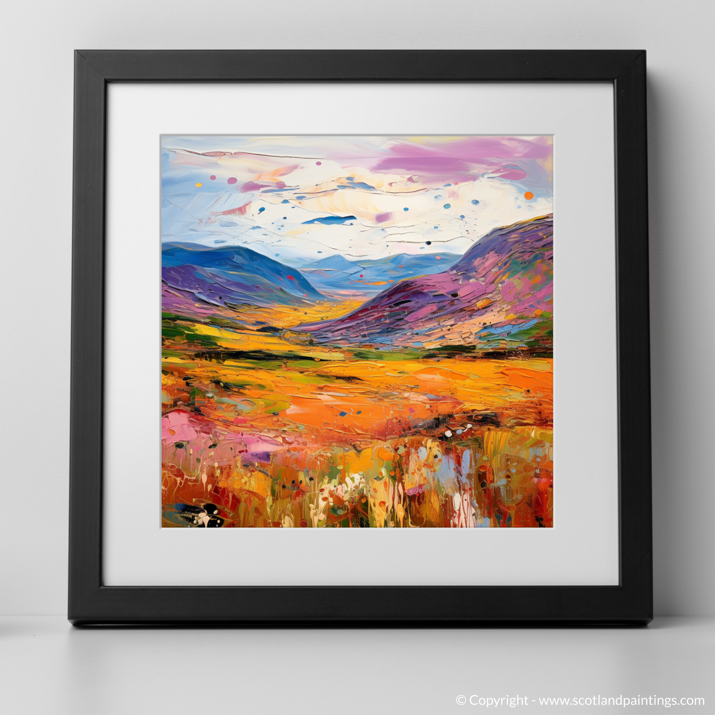 Art Print of Glen Roy, Highlands in summer with a black frame