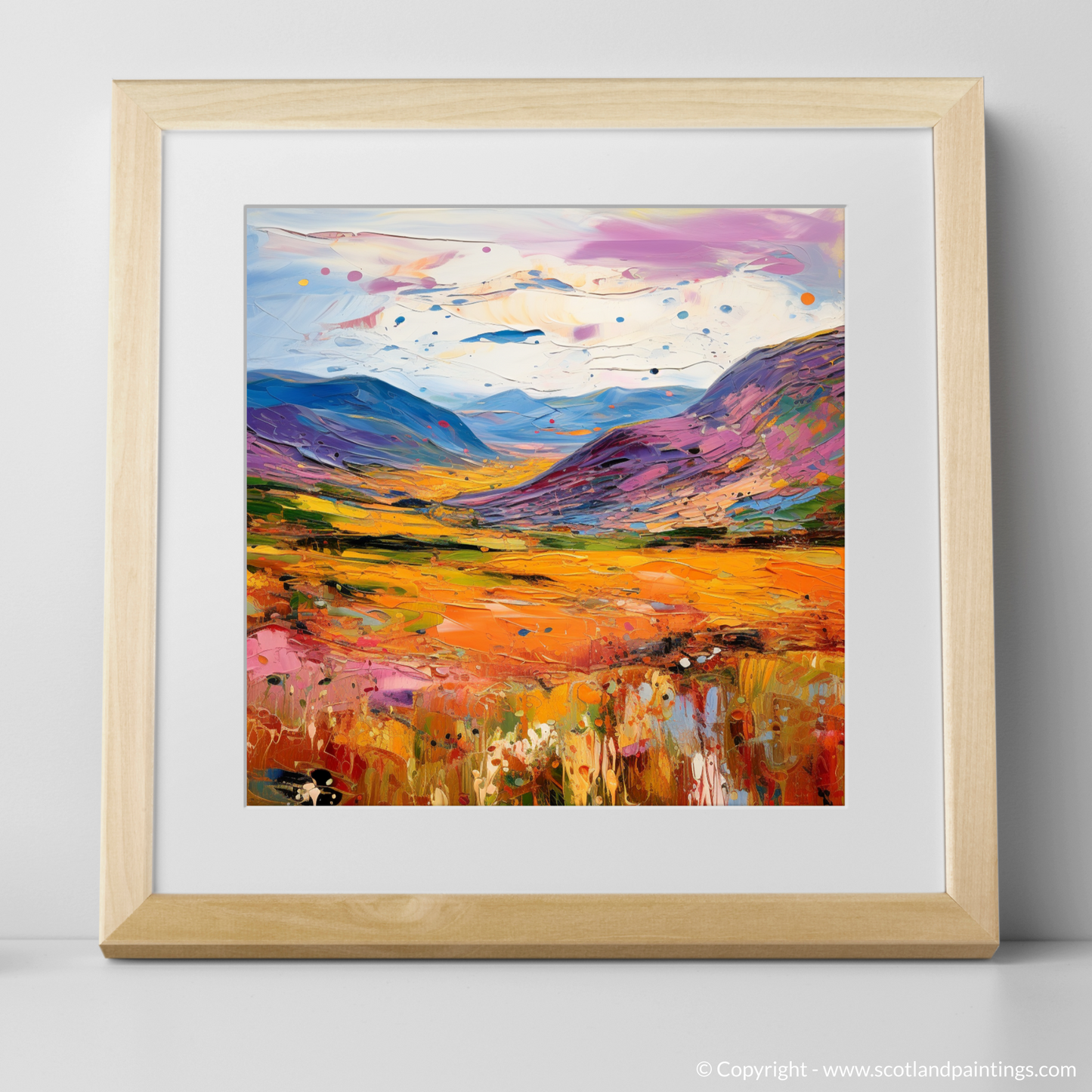 Art Print of Glen Roy, Highlands in summer with a natural frame