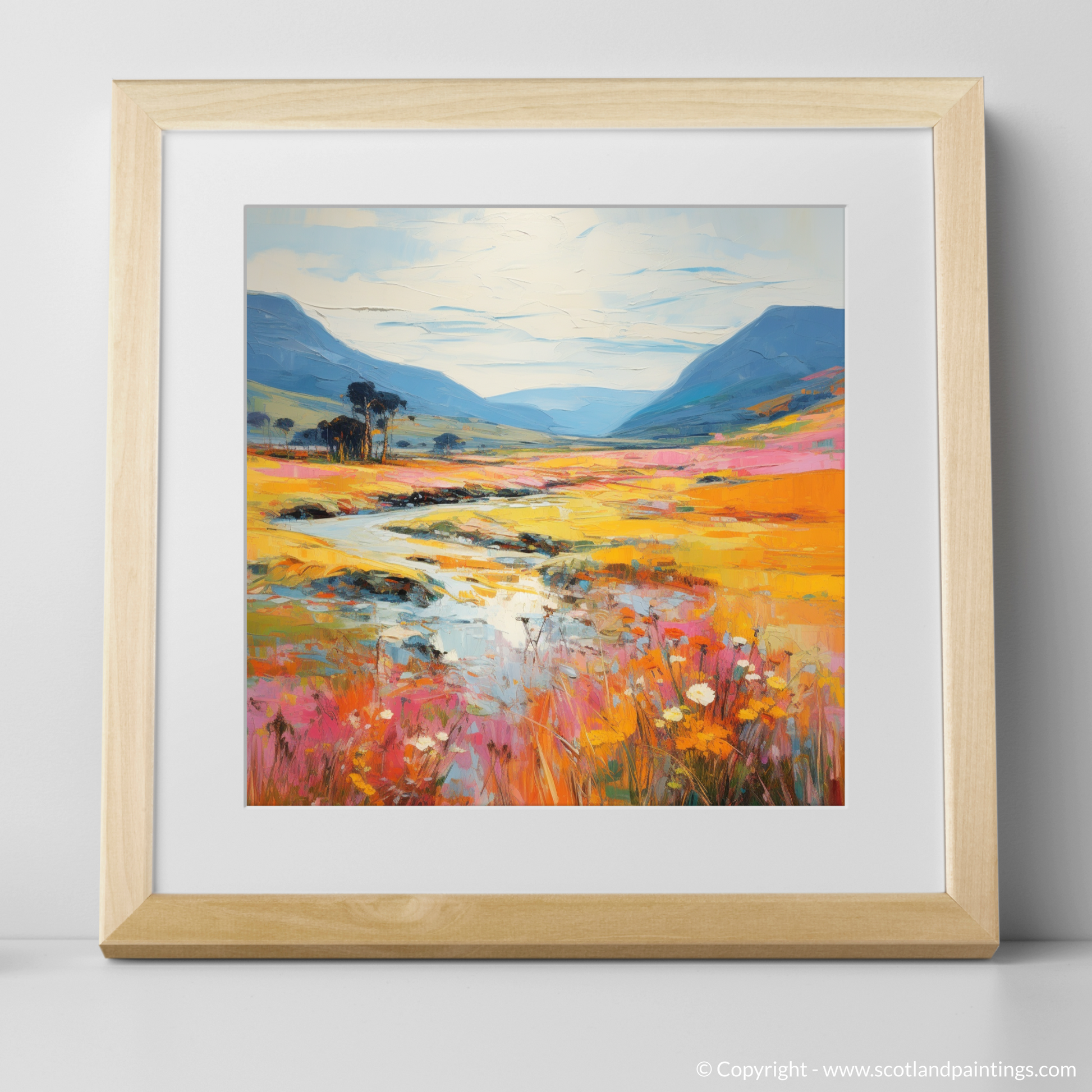 Art Print of Glen Roy, Highlands in summer with a natural frame