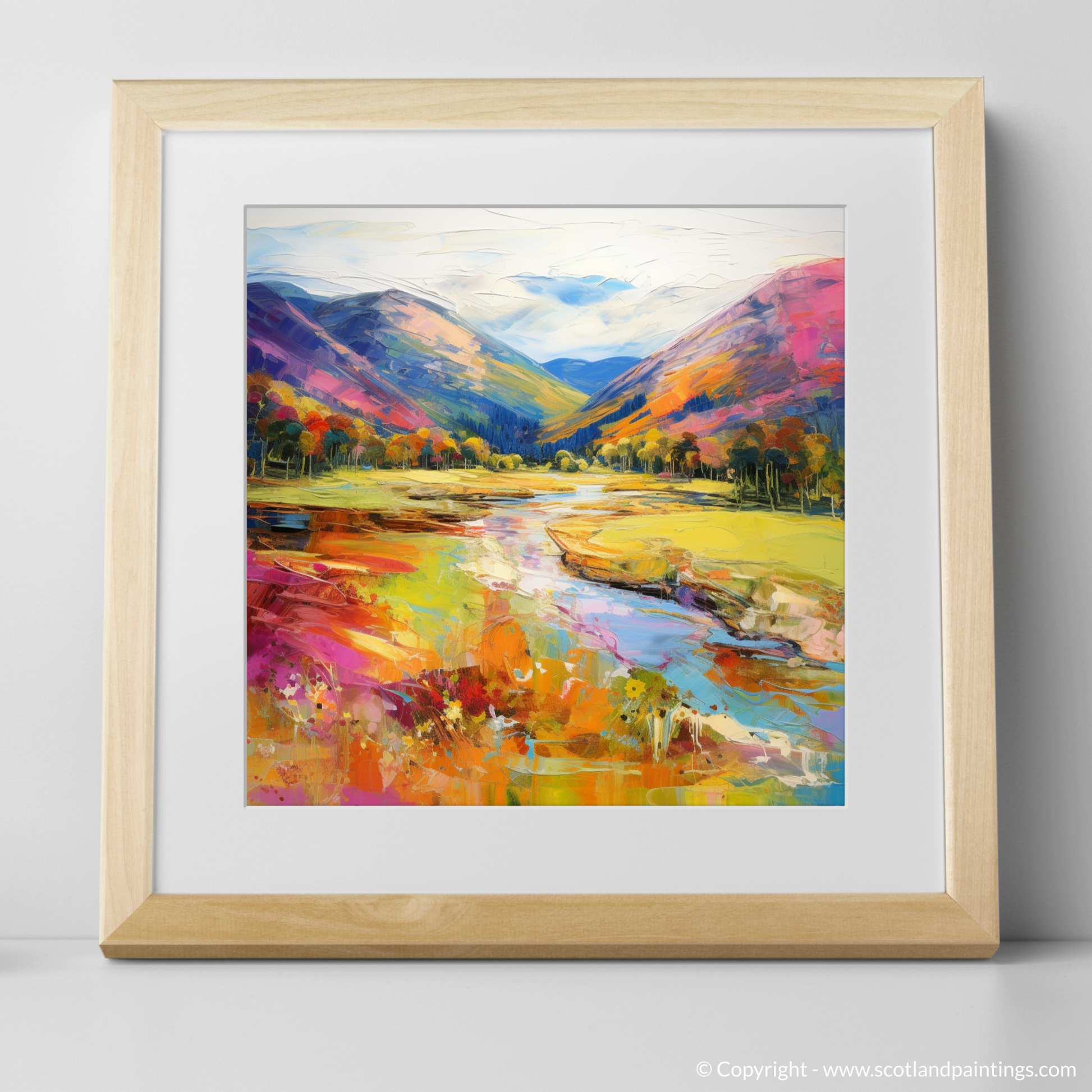 Art Print of Glen Roy, Highlands in summer with a natural frame