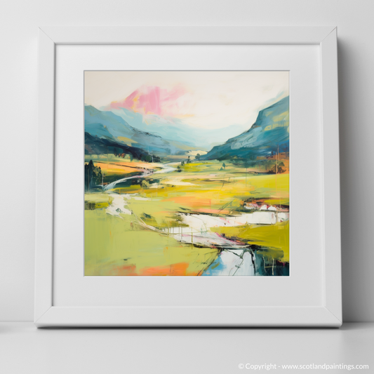 Art Print of Glen Tilt, Perthshire in summer with a white frame