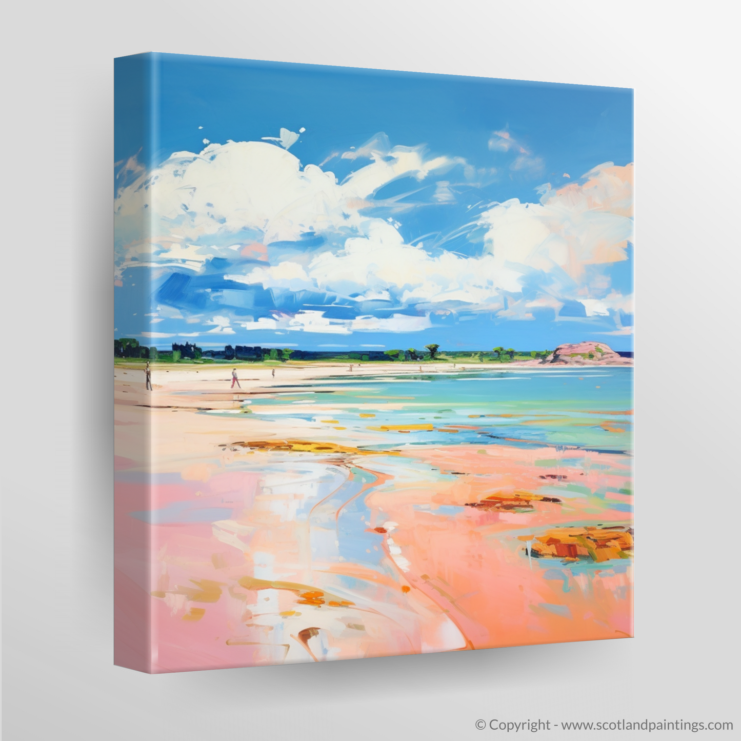 Canvas Print of Longniddry Beach, East Lothian in summer