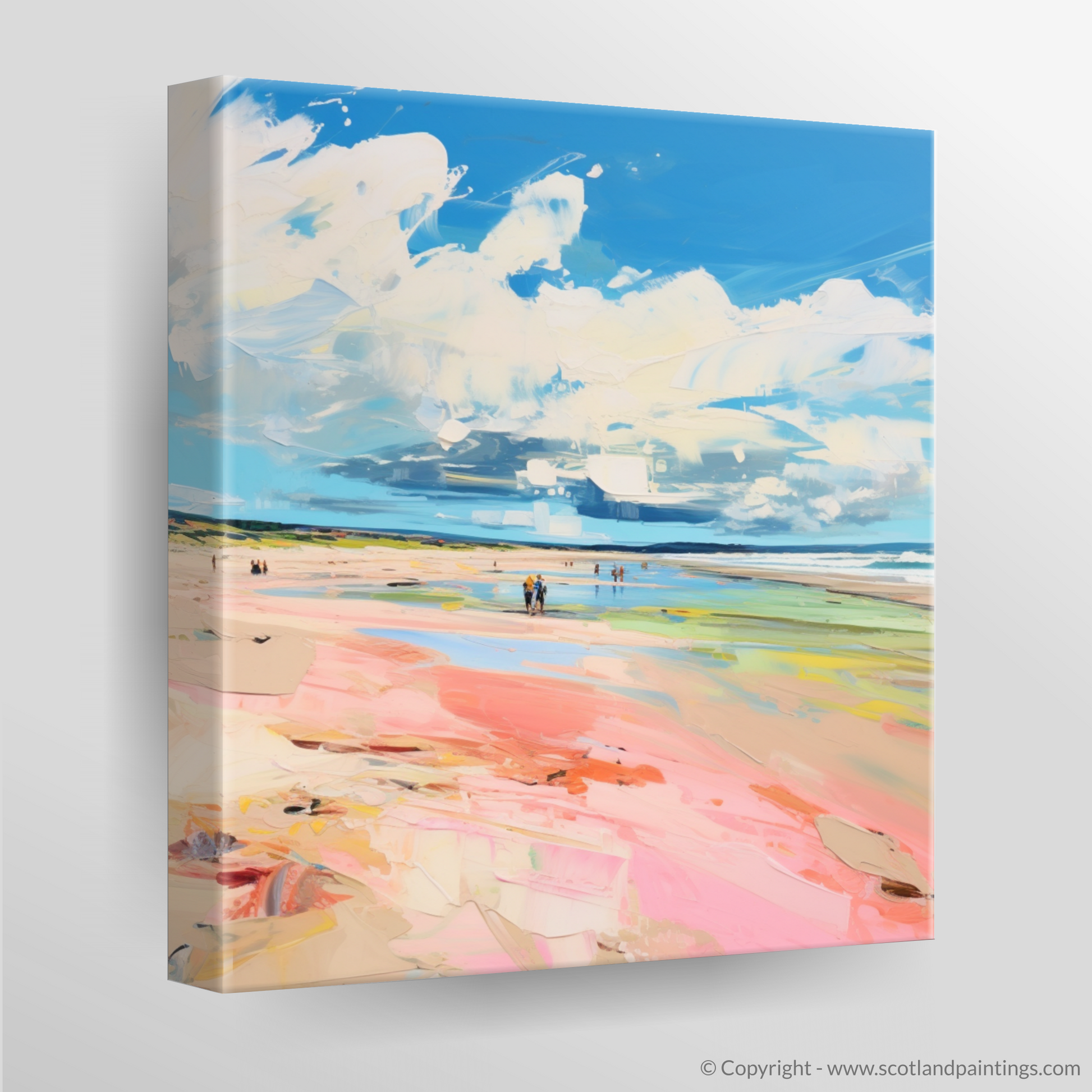 Canvas Print of Longniddry Beach, East Lothian in summer