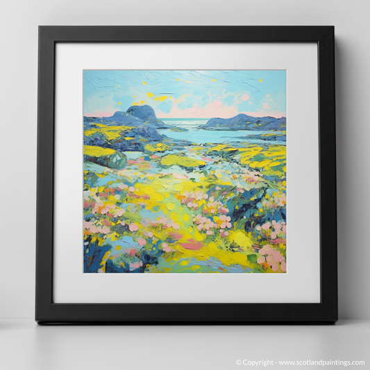 Art Print of Isle of Lewis, Outer Hebrides in summer with a black frame