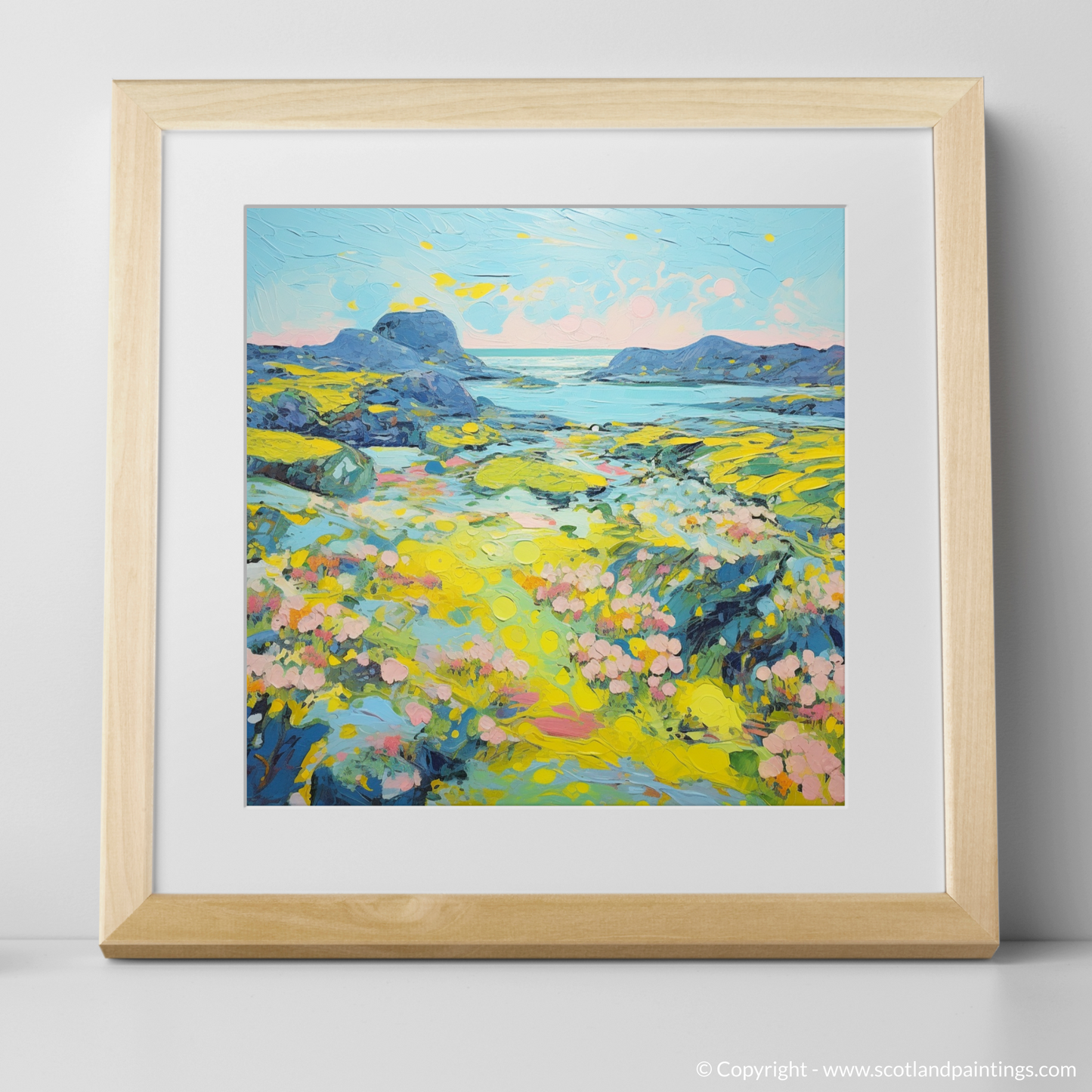 Art Print of Isle of Lewis, Outer Hebrides in summer with a natural frame