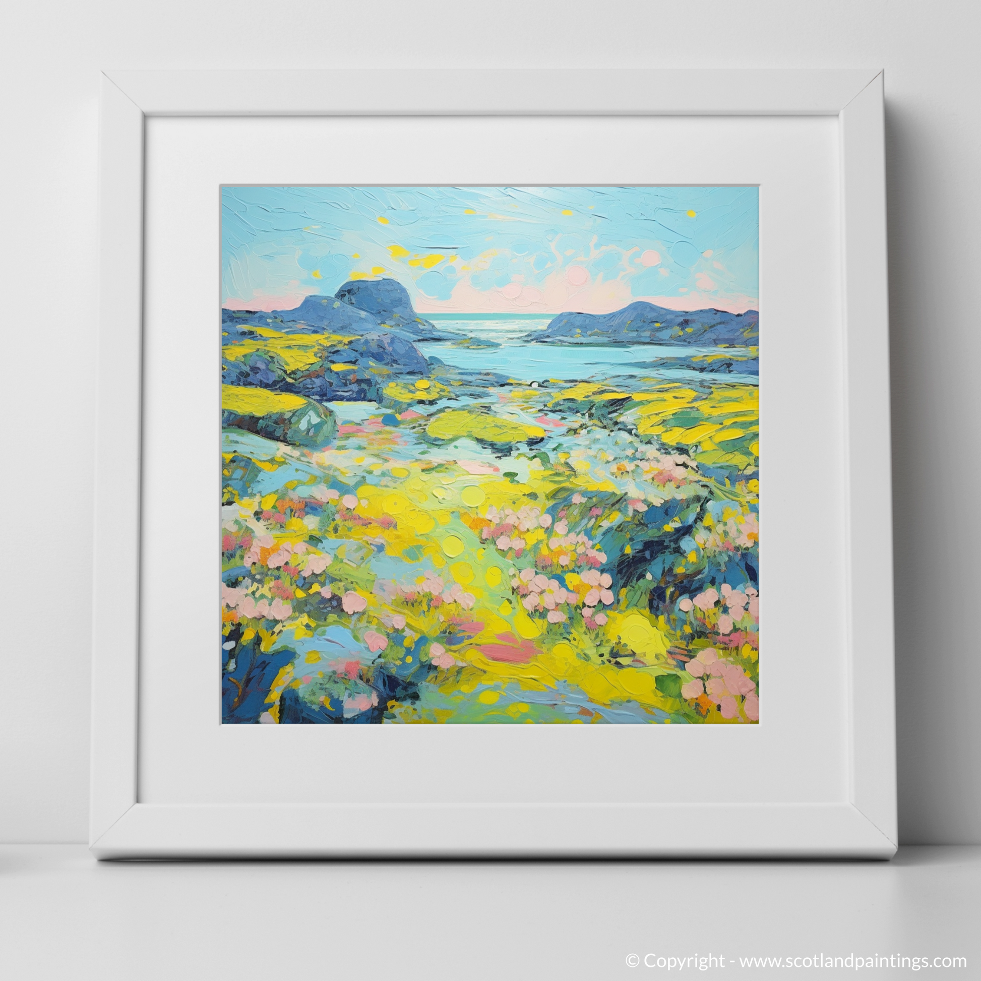 Art Print of Isle of Lewis, Outer Hebrides in summer with a white frame