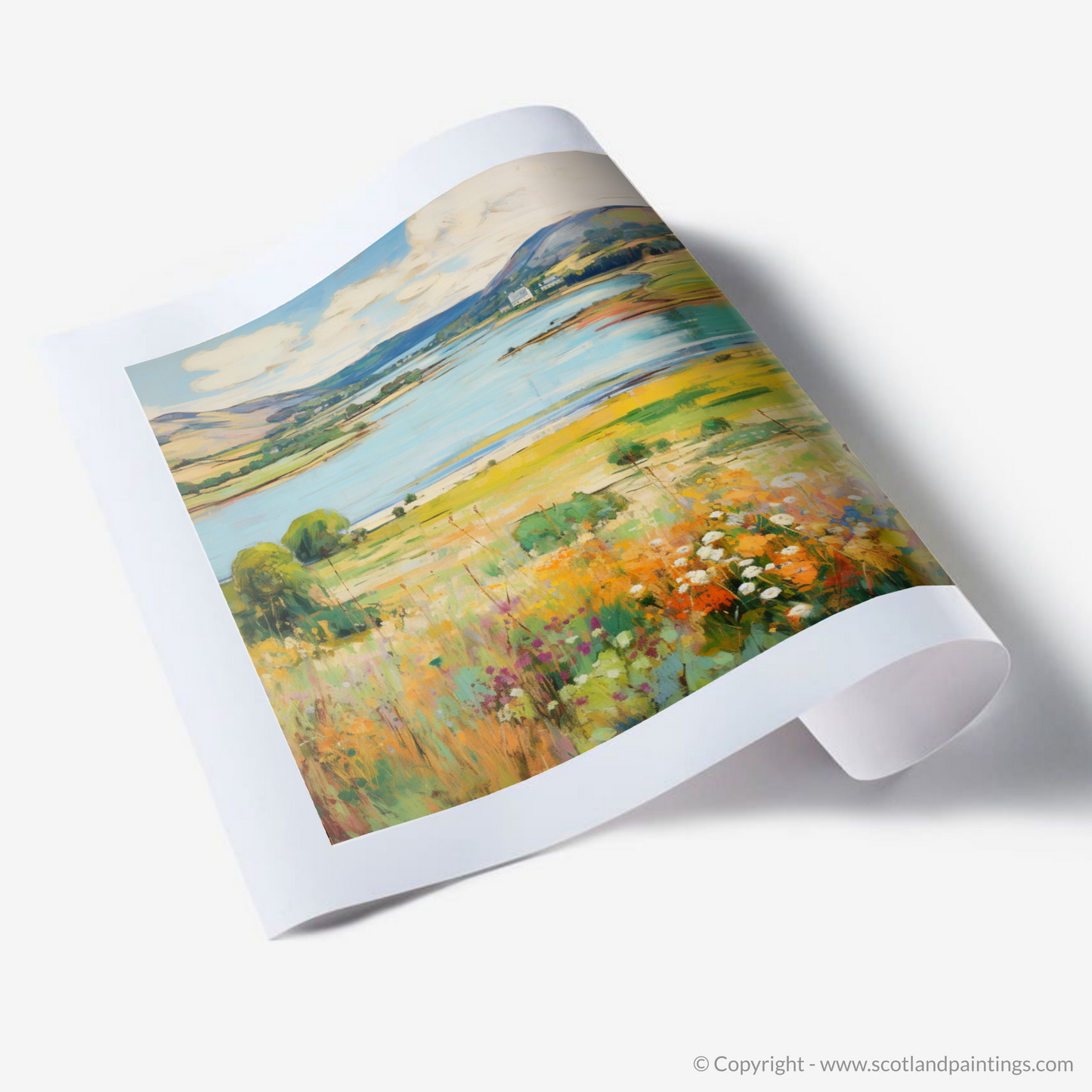 Art Print of Loch Leven, Perth and Kinross in summer