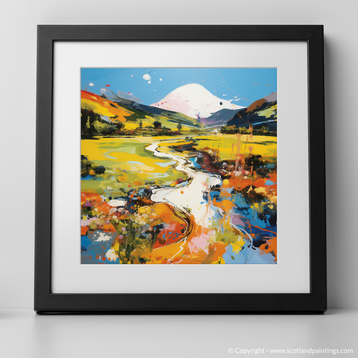 Art Print of Glen Roy, Highlands in summer with a black frame