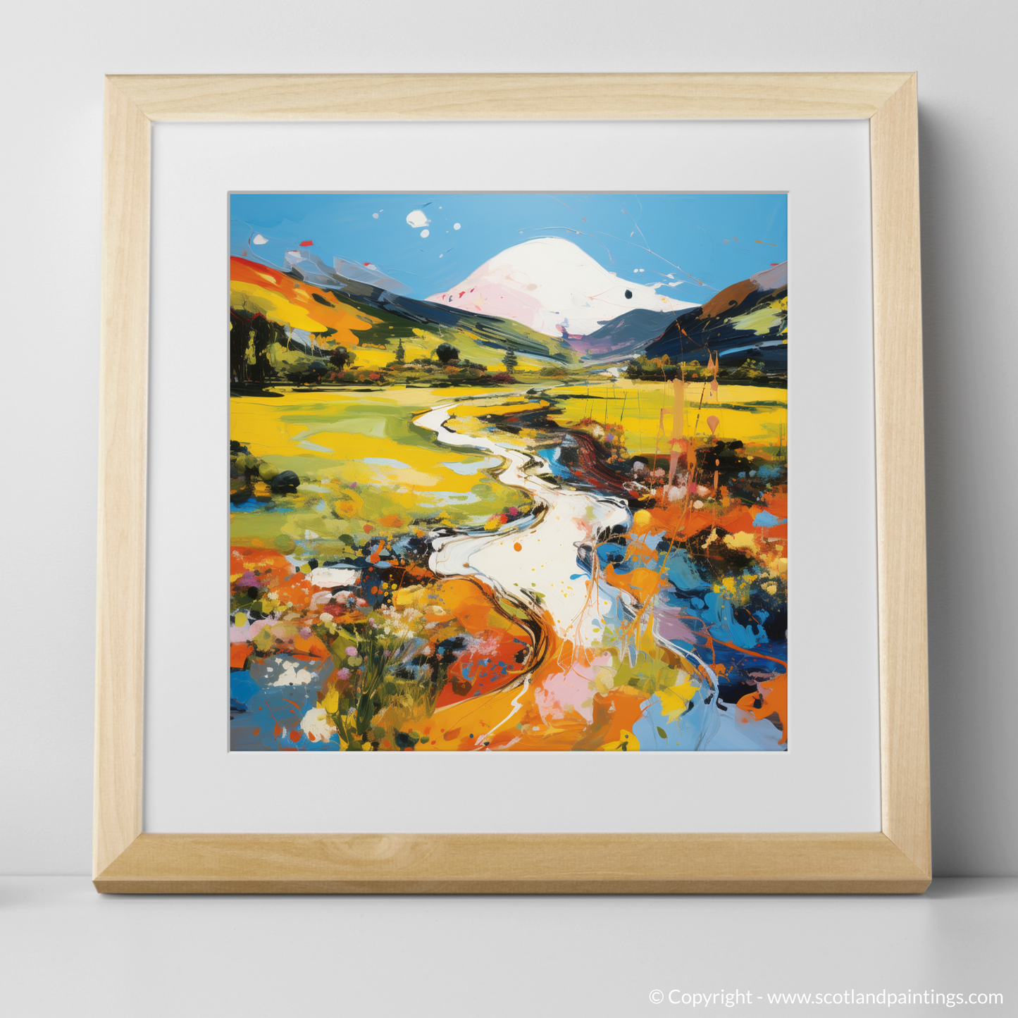 Art Print of Glen Roy, Highlands in summer with a natural frame