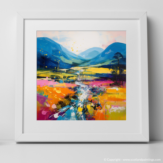 Art Print of Glen Roy, Highlands in summer with a white frame