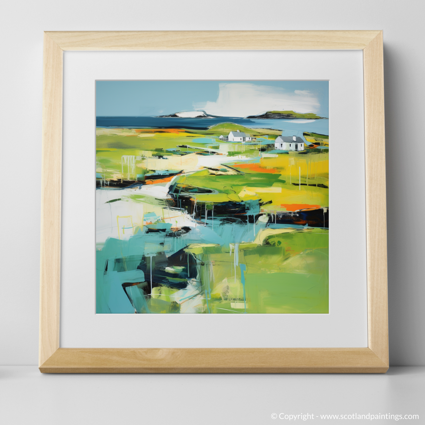 Art Print of Isle of Lewis, Outer Hebrides in summer with a natural frame