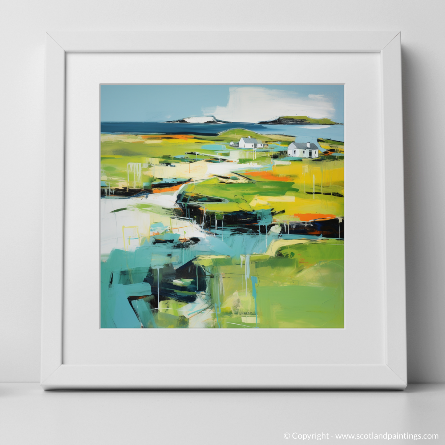 Art Print of Isle of Lewis, Outer Hebrides in summer with a white frame