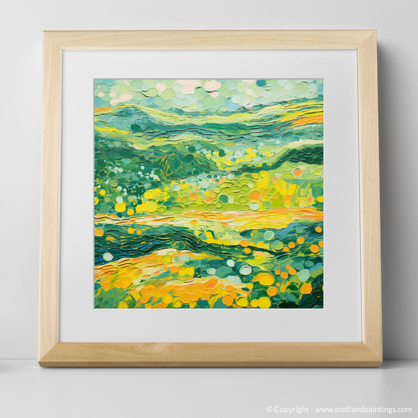 Art Print of Glenlivet, Moray in summer with a natural frame