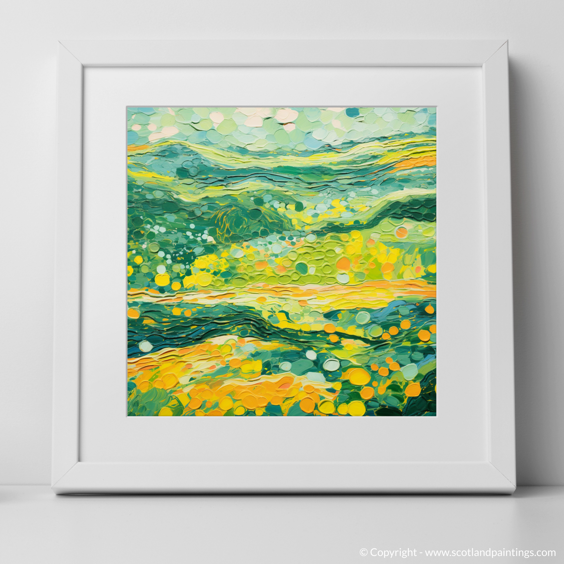 Art Print of Glenlivet, Moray in summer with a white frame