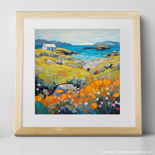 Art Print of Isle of Scalpay, Outer Hebrides in summer with a natural frame