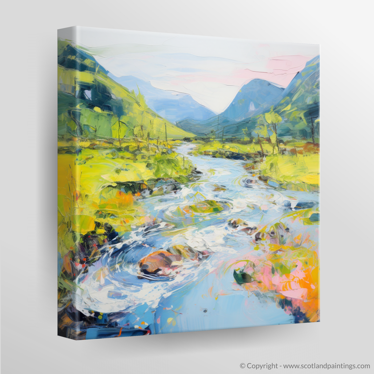 Canvas Print of River in Glencoe during summer