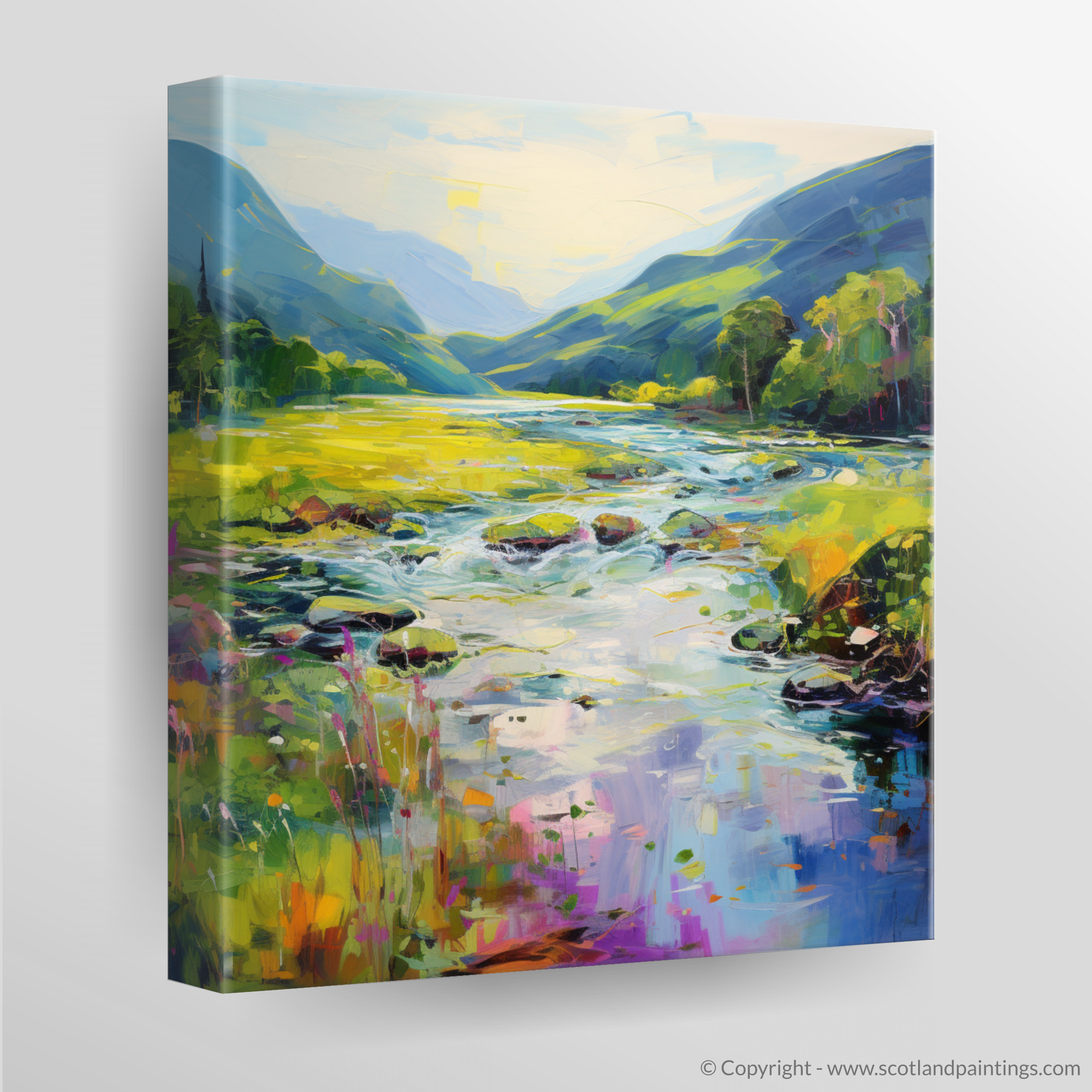 Canvas Print of River in Glencoe during summer