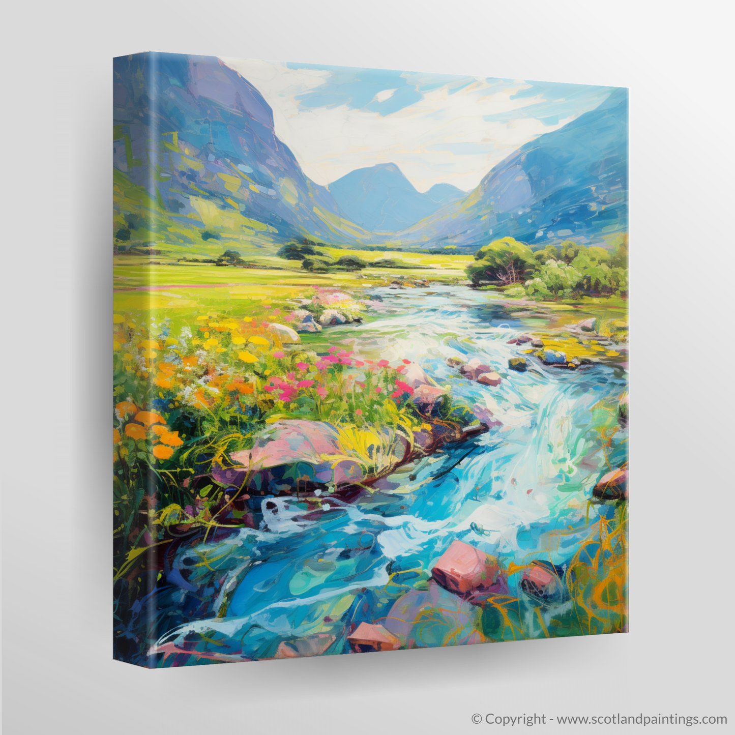 Canvas Print of River in Glencoe during summer