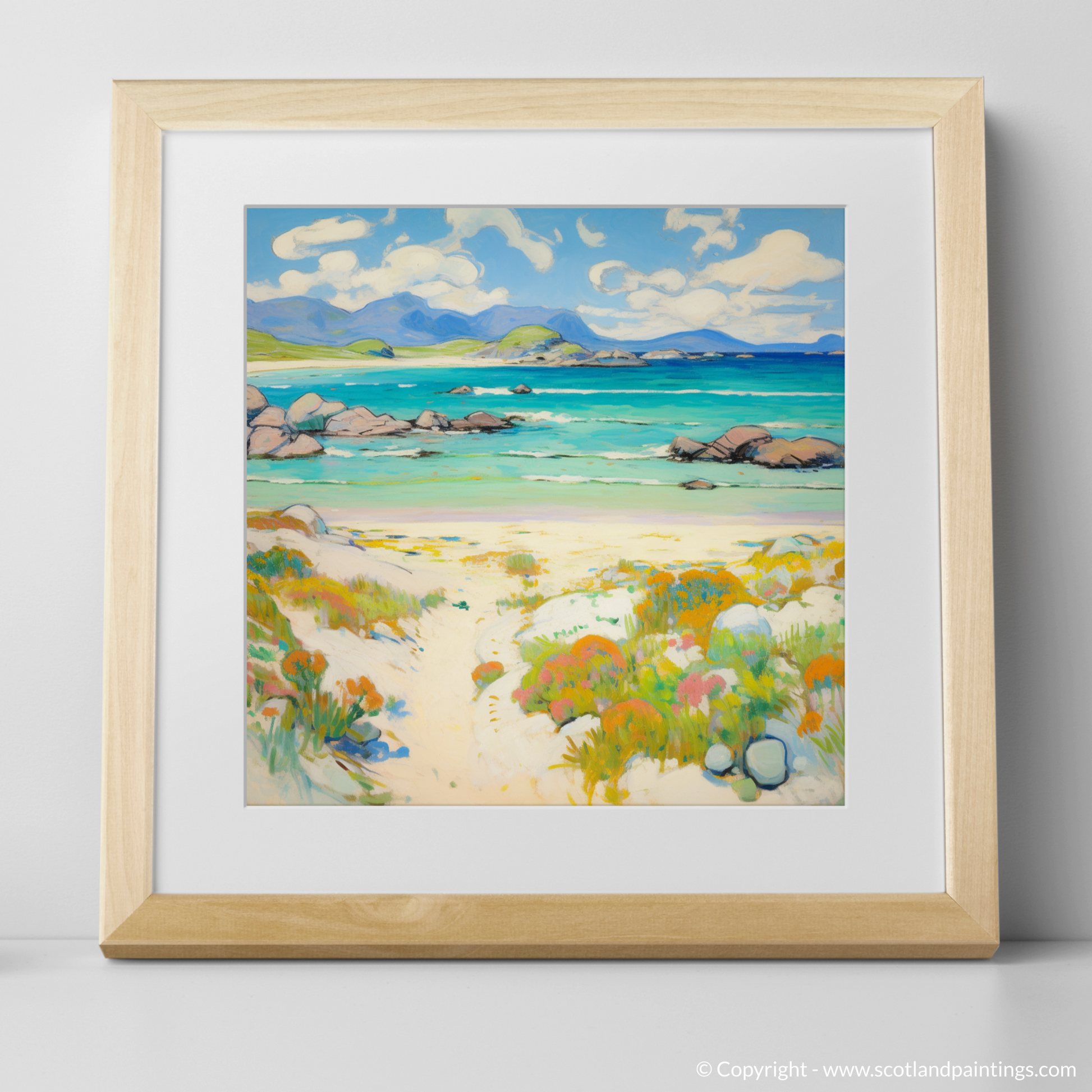 Art Print of Mellon Udrigle Beach, Wester Ross in summer with a natural frame